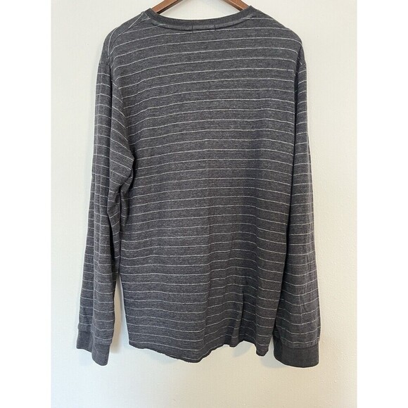 Marine Layer Long‎ Sleeve Shirt Men’s XL Gray Henley Pullover Striped Lined - Picture 2 of 6